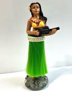 4/$20 Hawaiian Hula Dancer Dashboard Doll 6” Grass Skirt Ukulele